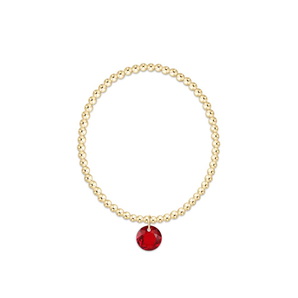 enewton 6.25" Classic Gold 3mm Bracelet - Reflection Charm - 01 - January