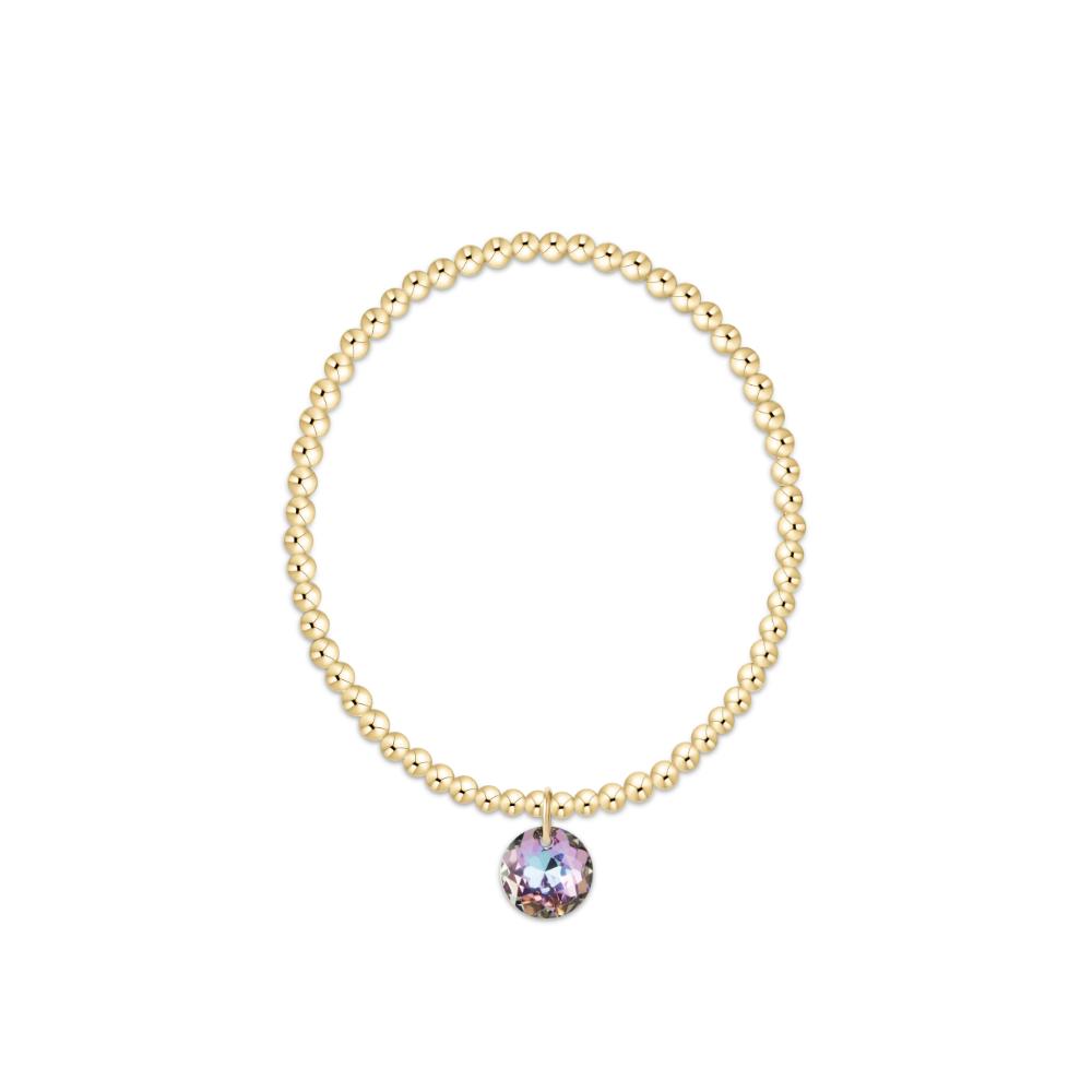 enewton 6.25" Classic Gold 3mm Bracelet - Reflection Charm - 06 - June