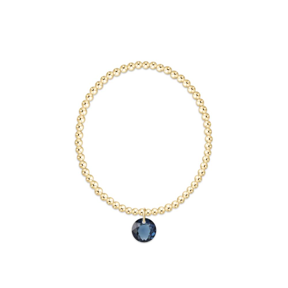 enewton 6.25" Classic Gold 3mm Bracelet - Reflection Charm - 09 - September