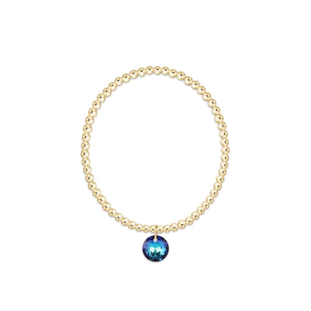 enewton 6.25" Classic Gold 3mm Bracelet - Reflection Charm - 12