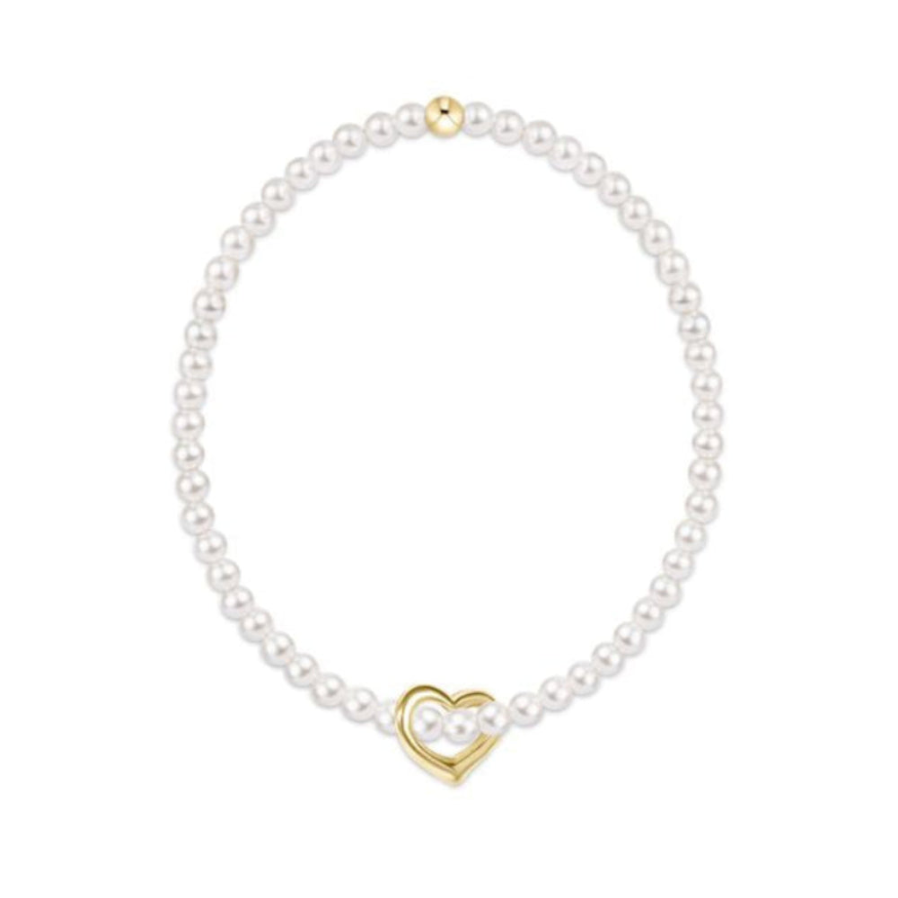 enewton 6.25" Classic Pearl 3mm Bracelet - Love Gold Charm