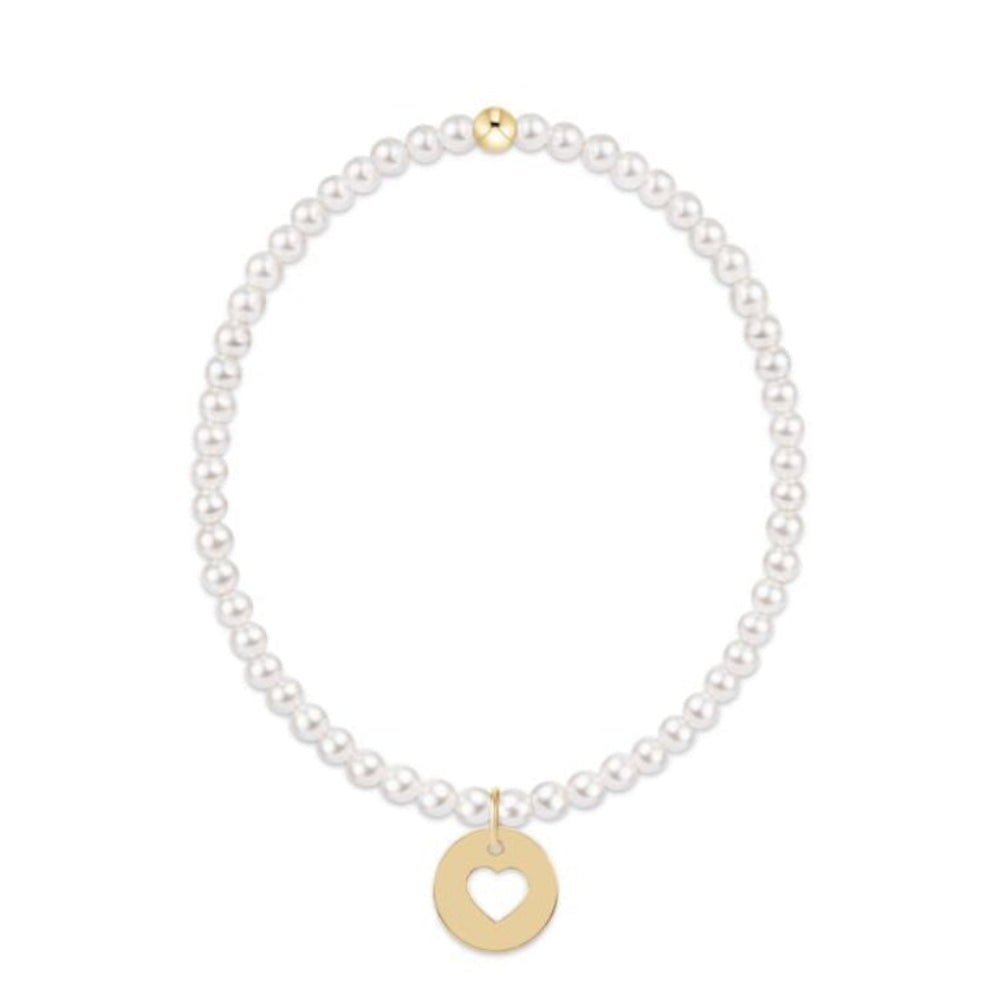 enewton 6.25" Classic Pearl 3mm Bracelet - Love Gold Disc