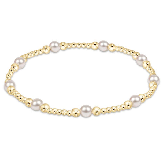 enewton 6.25" Classic Purpose Pattern 4mm Bead Bracelet - Pearl