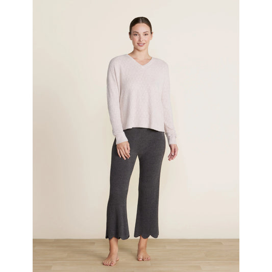 Barefoot Dreams CozyChic Lite® Diamond Pointelle Pullover - Chai