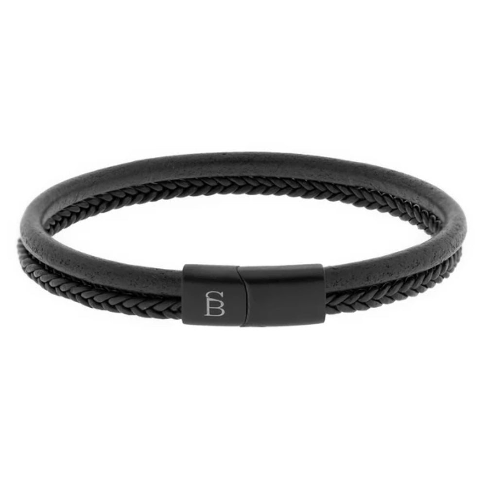 Steel & Barnett Men's Black Edition Leather Bracelet