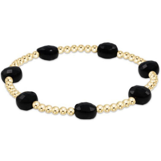 enewton 7.25" extends Admire Gold 3mm Bead Bracelet - Faceted Onyx