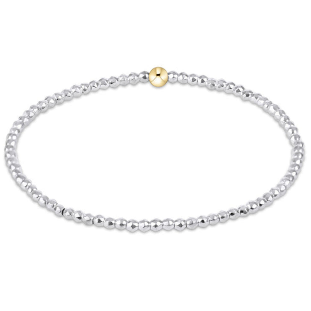 enewton 7.25" extends Bright Silver Faceted Hematite 2mm Bead Bracelet