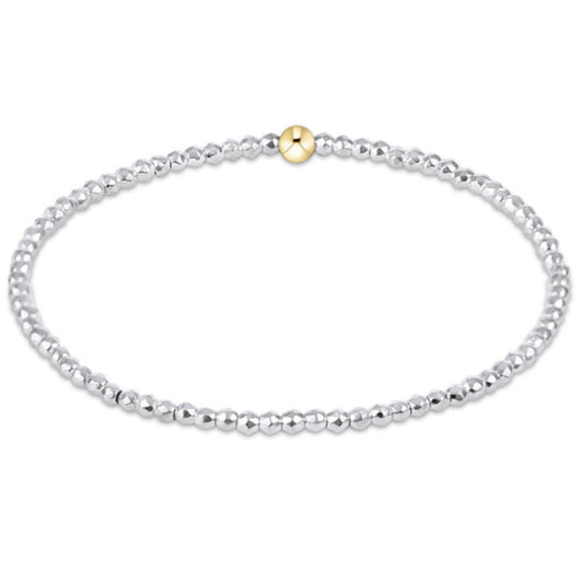 enewton 7.25" extends Bright Silver Faceted Hematite 2mm Bead Bracelet