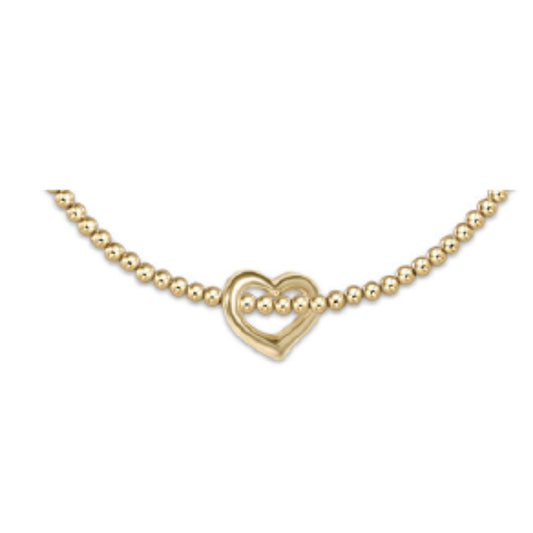 enewton 7.25" extends - Classic Gold 2.5mm Bead Bracelet - Love Small Gold Charm