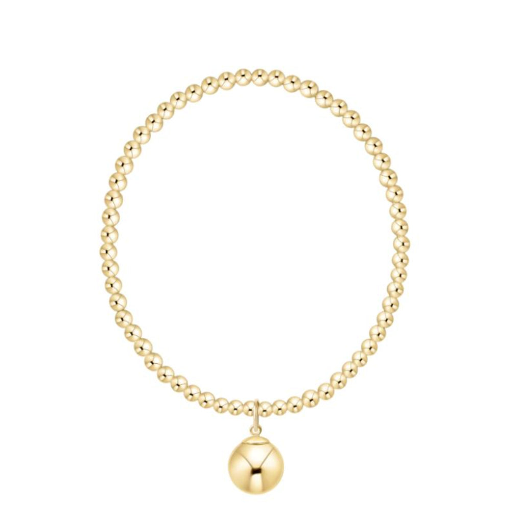 enewton 7.25" Extends Classic Gold 3mm Bracelet - Classic Gold 10mm Charm