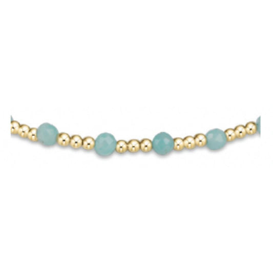 enewton 7.25" Extends - Gemstone Gold Sincerity Pattern 3mm Bead Bracelet - Amazonite