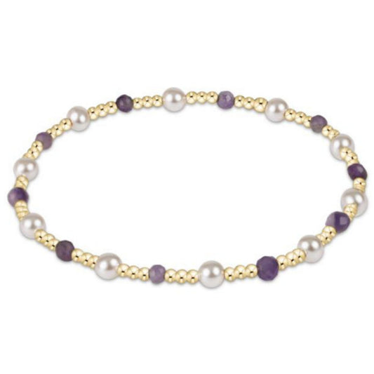 enewton 7.25" Extends - Pearl Sincerity Pattern 4mm Bead Bracelet - Amethyst