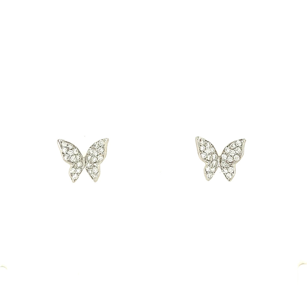 Lisa Nik 18k Diamond Butterfly Stud Earrings