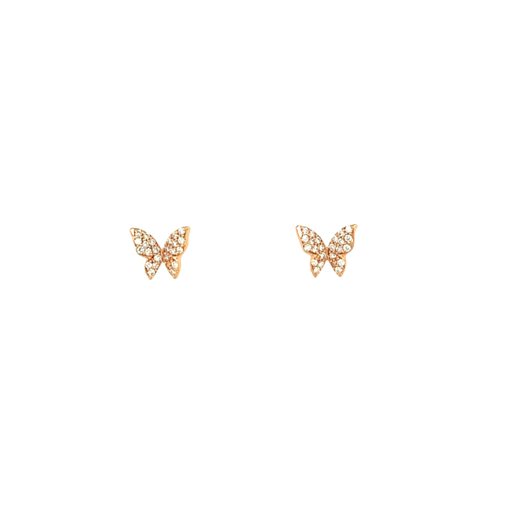 Lisa Nik 18k Diamond Butterfly Stud Earrings
