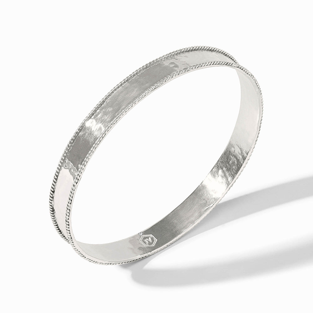 Silver Bangle on white background