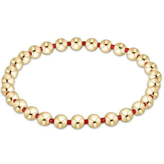enewton 6.25" Gameday Hope Grateful 5mm Bead Bracelet - Bright Red