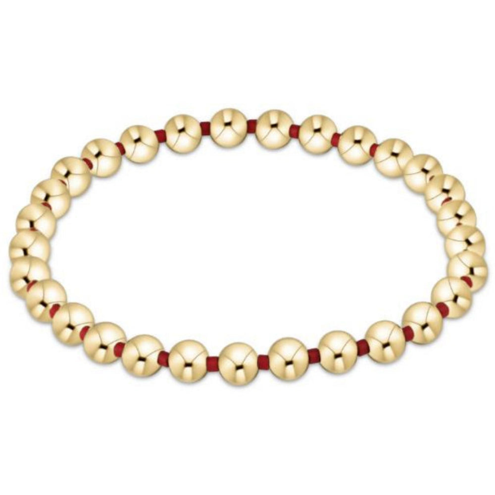 enewton 6.25" Gameday Hope Grateful 5mm Bead Bracelet - Crimson