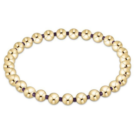 enewton 6.25" Gameday Hope Grateful 5mm Bead Bracelet - Deep Purple