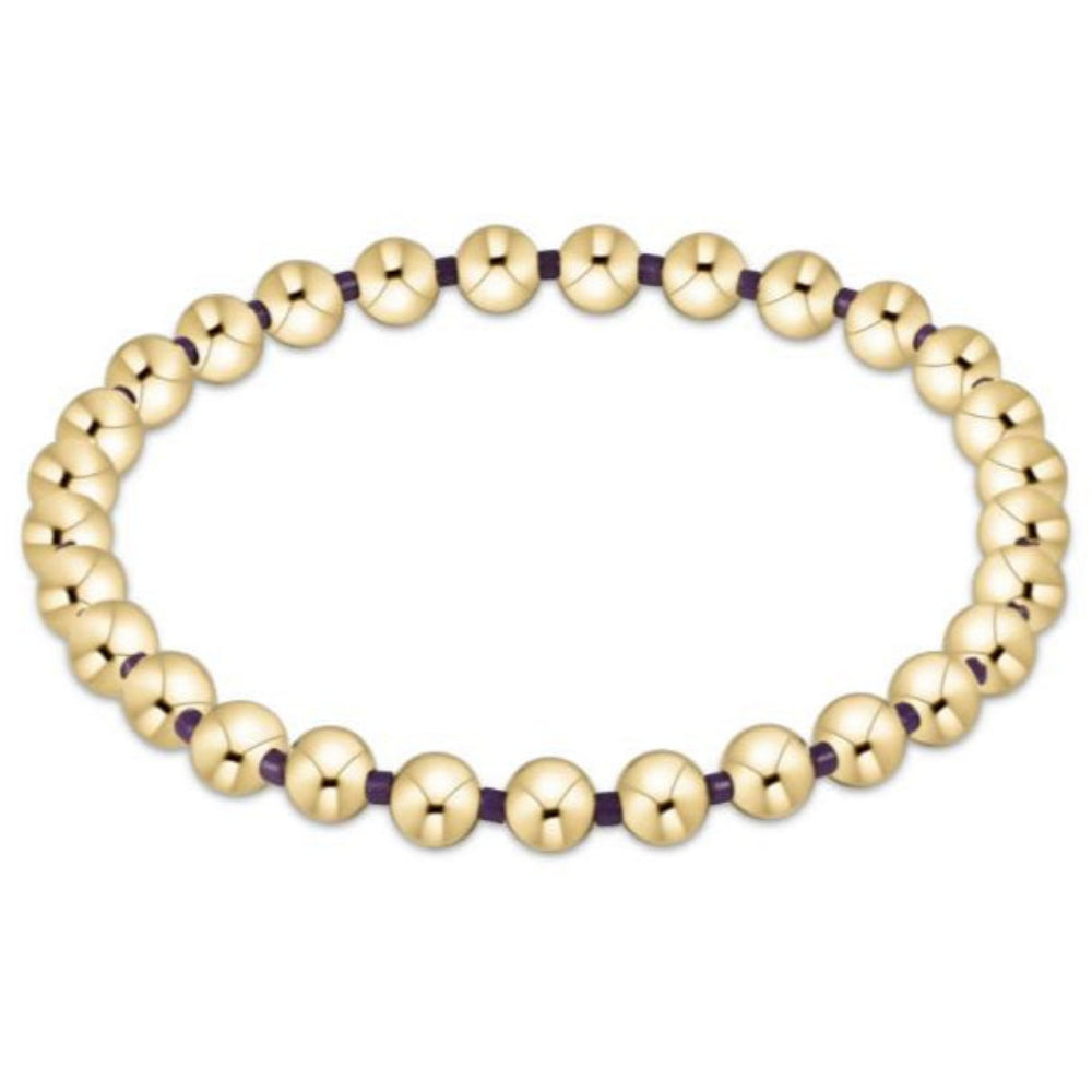 enewton 6.25" Gameday Hope Grateful 5mm Bead Bracelet - Purple
