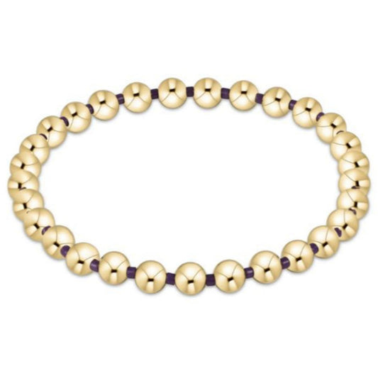 enewton 6.25" Gameday Hope Grateful 5mm Bead Bracelet - Purple