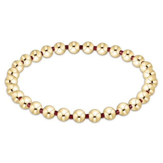 enewton 6.25" Gameday Hope Grateful 5mm Bead Bracelet - Wine