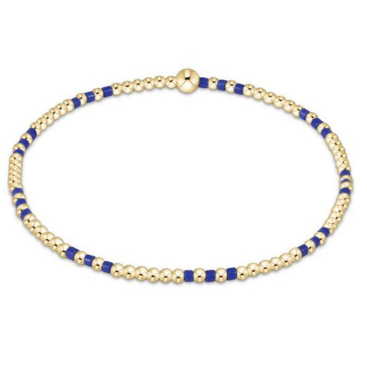 enewton 6.25" Gameday Hope Joy Pattern 2mm Bead Bracelet - Blue