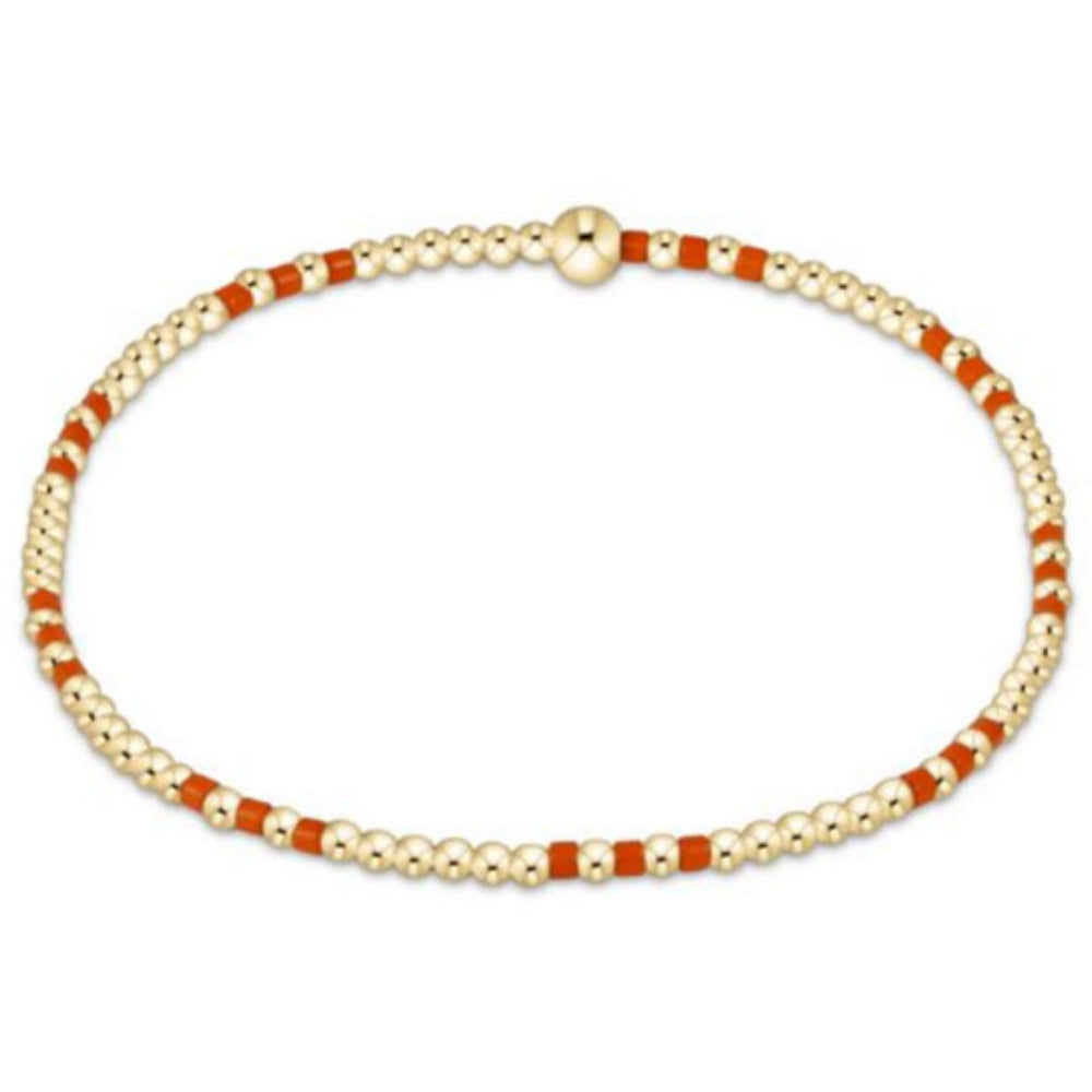 enewton 6.25" Gameday Hope Joy Pattern 2mm Bead Bracelet - Bright Orange