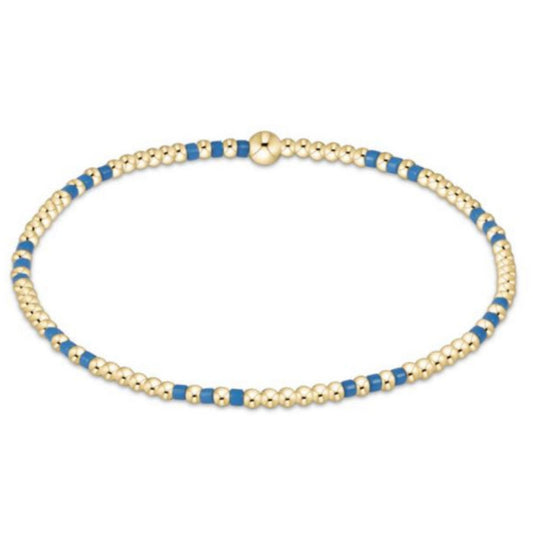 enewton 6.25" Gameday Hope Joy Pattern 2mm Bead Bracelet - Cobalt