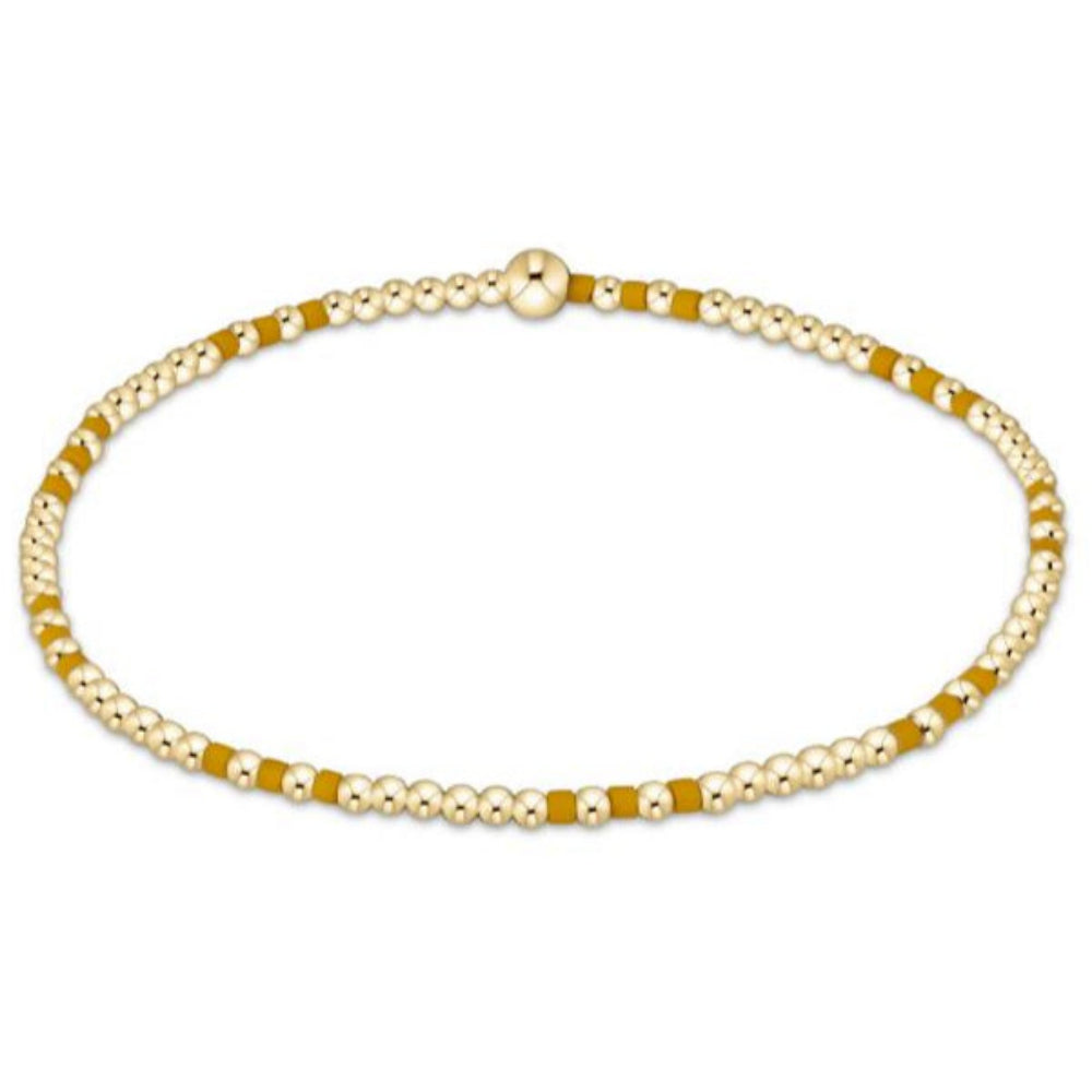 enewton 6.25" Gameday Hope Joy Pattern 2mm Bead Bracelet - Golden Yellow