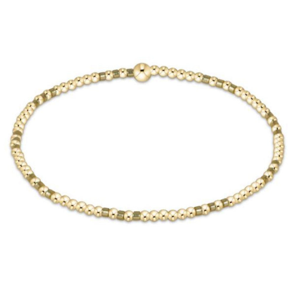 enewton 6.25" Gameday Hope Joy Pattern 2mm Bead Bracelet - Gold Luster