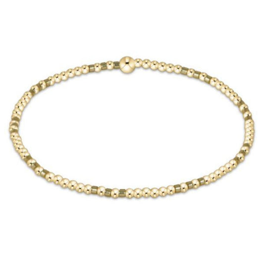 enewton 6.25" Gameday Hope Joy Pattern 2mm Bead Bracelet - Gold Luster