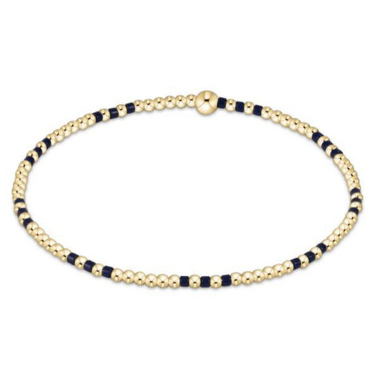 enewton 6.25" Gameday Hope Joy Pattern 2mm Bead Bracelet - Matte Navy