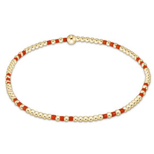 enewton 6.25" Gameday Hope Joy Pattern 2mm Bead Bracelet - Orange