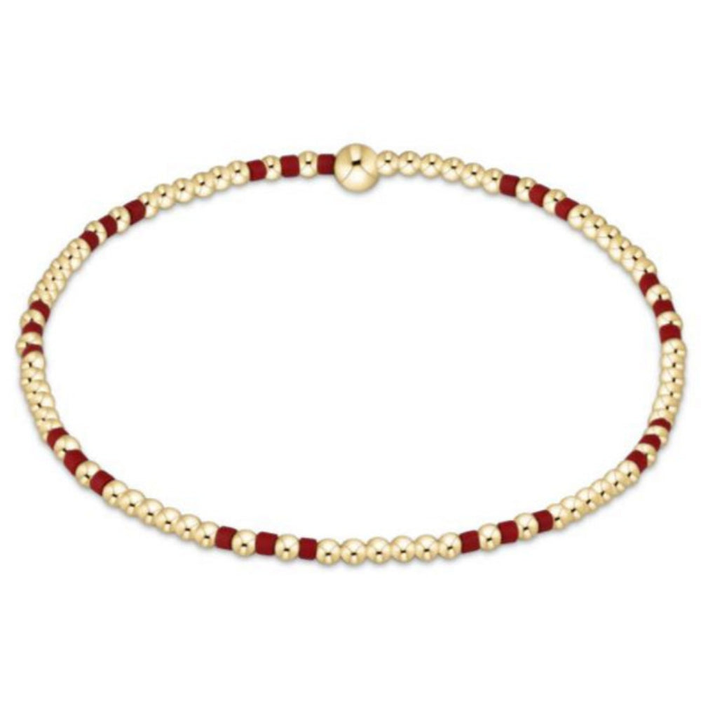enewton 6.25" Gameday Hope Joy Pattern 2mm Bead Bracelet - Crimson