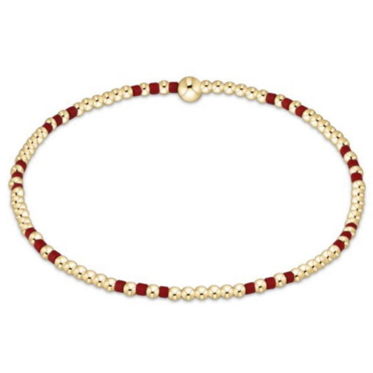 enewton 6.25" Gameday Hope Joy Pattern 2mm Bead Bracelet - Crimson