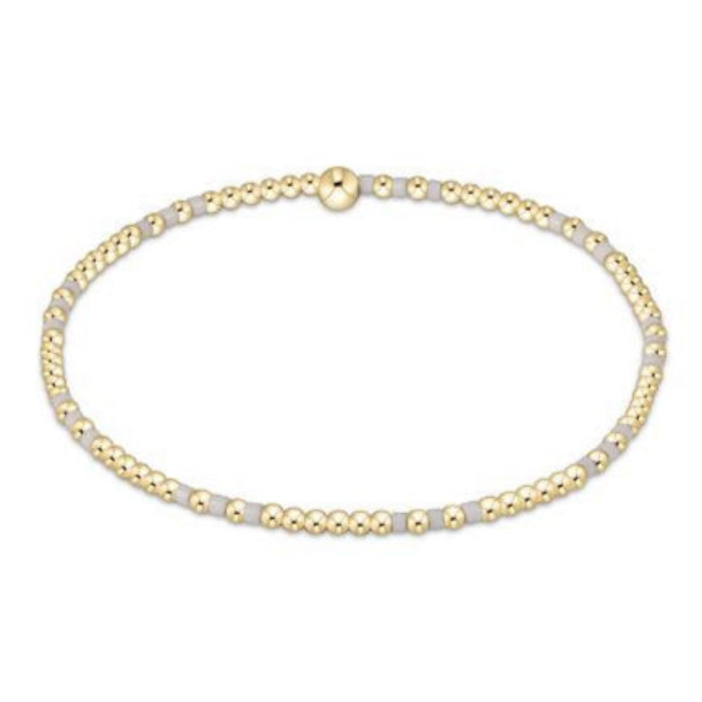 enewton 6.25" Gameday Hope Joy Pattern 2mm Bead Bracelet - White