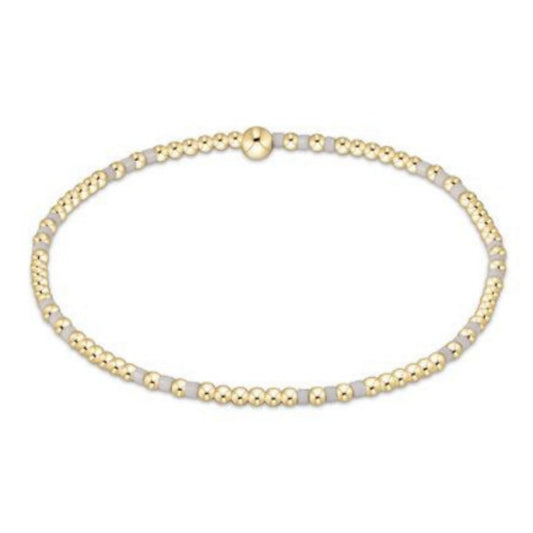 enewton 6.25" Gameday Hope Joy Pattern 2mm Bead Bracelet - White