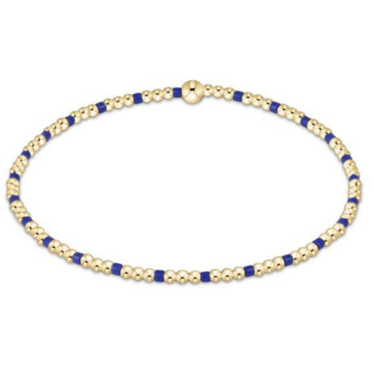 enewton 6.25" Gameday Hope Sincerity Pattern 2mm Bead Bracelet - Blue