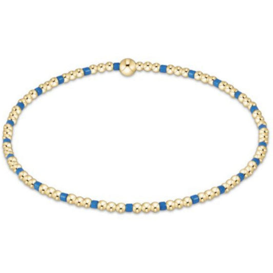 enewton 6.25" Gameday Hope Sincerity Pattern 2mm Bead Bracelet - Cobalt