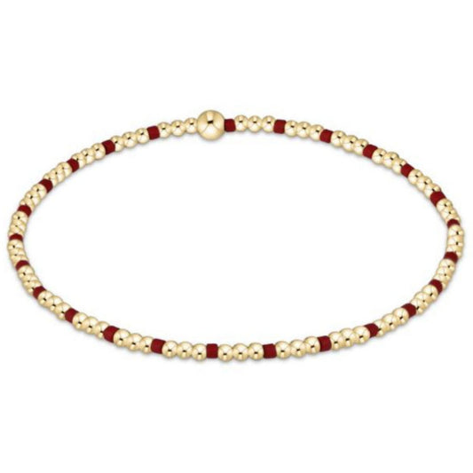 enewton 6.25" Gameday Hope Sincerity Pattern 2mm Bead Bracelet - Crimson