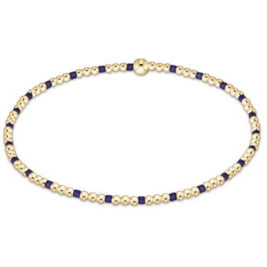 enewton 6.25" Gameday Hope Sincerity Pattern 2mm Bead Bracelet - Deep Purple