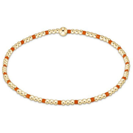 enewton 6.25" Gameday Hope Sincerity Pattern 2mm Bead Bracelet - Orange
