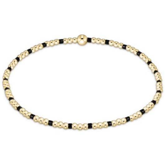 enewton 6.25" Gameday Hope Sincerity Pattern 2mm Bead Bracelet - Onyx