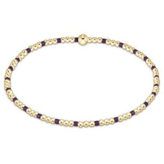 enewton 6.25" Gameday Hope Sincerity Pattern 2mm Bead Bracelet - Purple