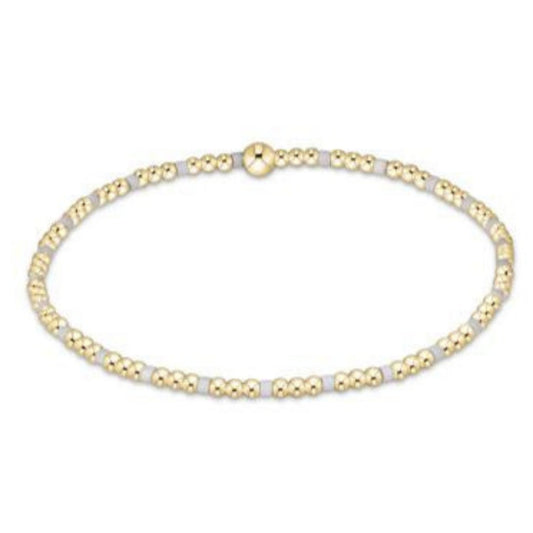 enewton 6.25" Gameday Hope Sincerity Pattern 2mm Bead Bracelet - White