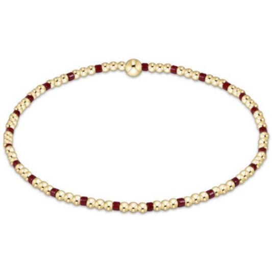 enewton 6.25" Gameday Hope Sincerity Pattern 2mm Bead Bracelet - Wine
