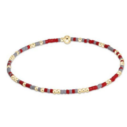 enewton 6.25" Gameday Hope Unwritten Bracelet - Grey-Bright Red