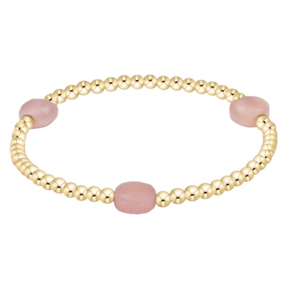 enewton 6.25" Admire Gem 3mm Gold Bracelet- Pink Opal