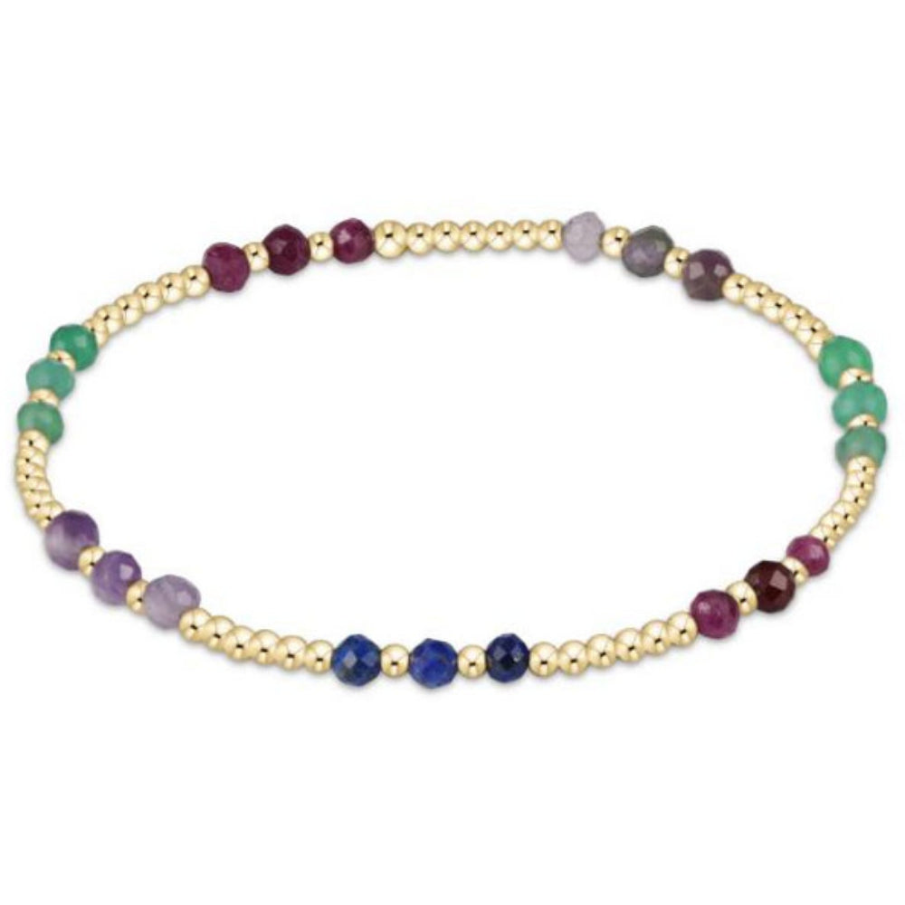 enewton 6.25" Gemstone Gold Joy Pattern 3mm Bead Bracelet - Hot Mess FW25