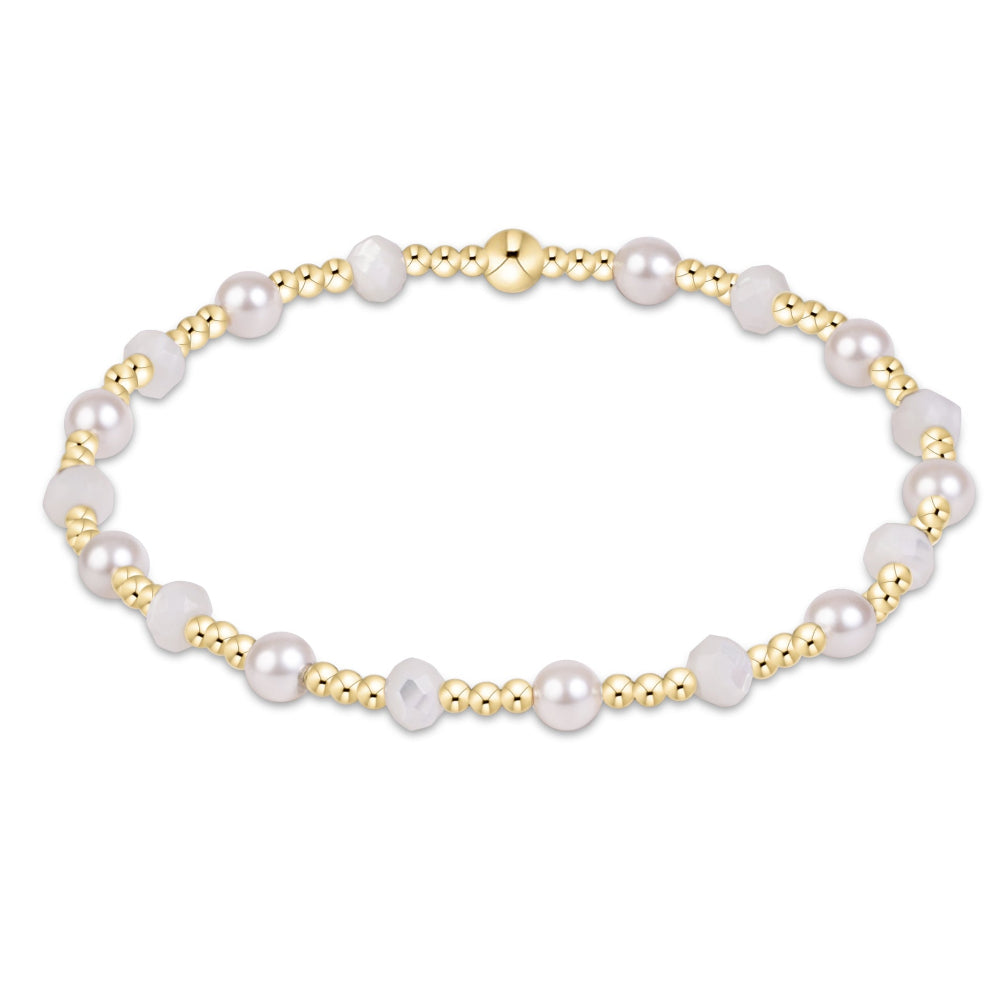 enewton 6.25" Sincerity Gemstone & Pearl 4mm Bracelet - Mother Of Pearl